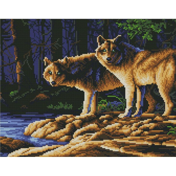 14ct Full cross stitch | Wolf（45x35cm） Painting By Numbers UK
