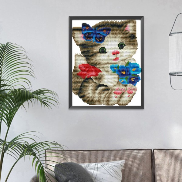 14CT Counted Cross Stitch | Cat | Calico（22x26cm） Painting By Numbers UK