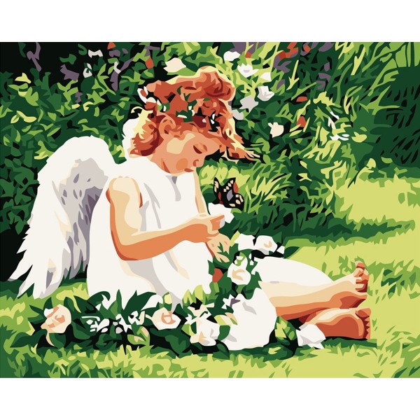 Little angel in spring Painting By Numbers UK
