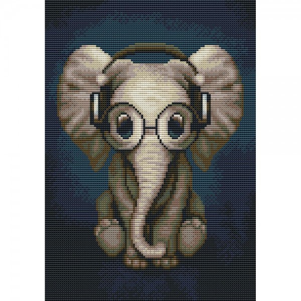 14ct Full cross stitch | Elephant（30x40cm） Painting By Numbers UK