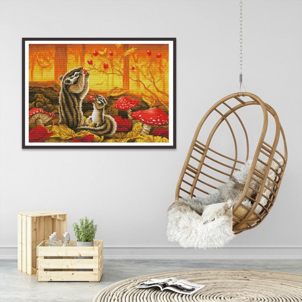11ct cross stitch | Squirrel（40x50cm） Painting By Numbers UK