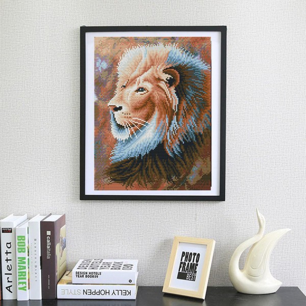11ct Full cross stitch | Lion（30x40cm） Painting By Numbers UK