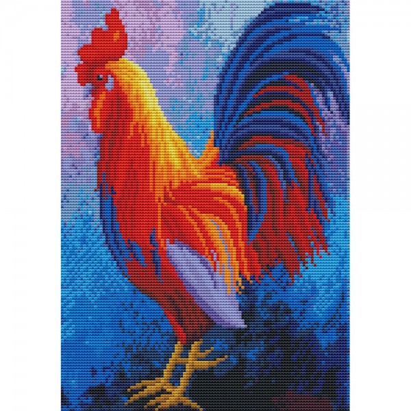 14ct Full cross stitch | Cock（30x40cm） Painting By Numbers UK