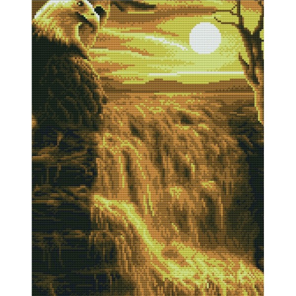 14ct Full cross stitch | Eagle and waterfall（45x35cm） Painting By Numbers UK