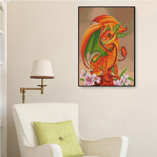 14ct Full cross stitch | Dragon（30x40cm） Painting By Numbers UK