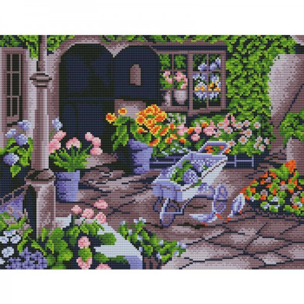 14ct Full cross stitch | garden（45x35cm） Painting By Numbers UK