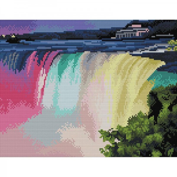 11ct Full cross stitch | Color waterfall（30x40cm） Painting By Numbers UK