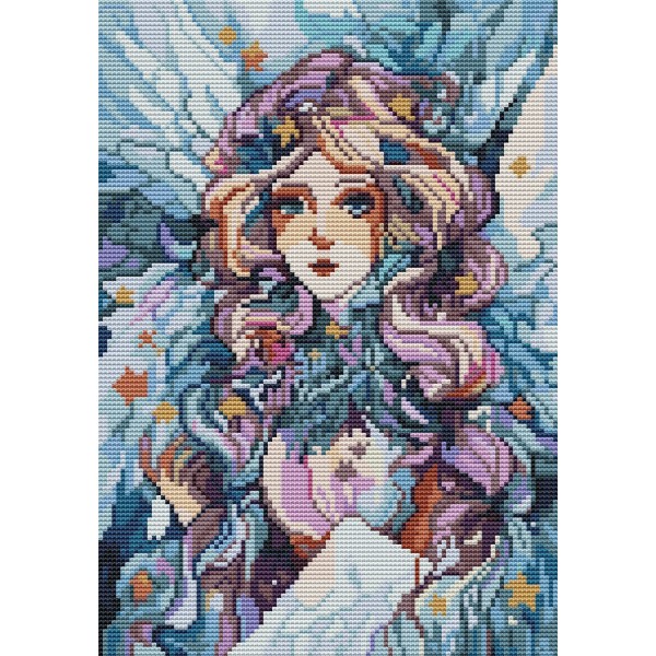 11ct Full cross stitch | Girl（30x40cm） Painting By Numbers UK