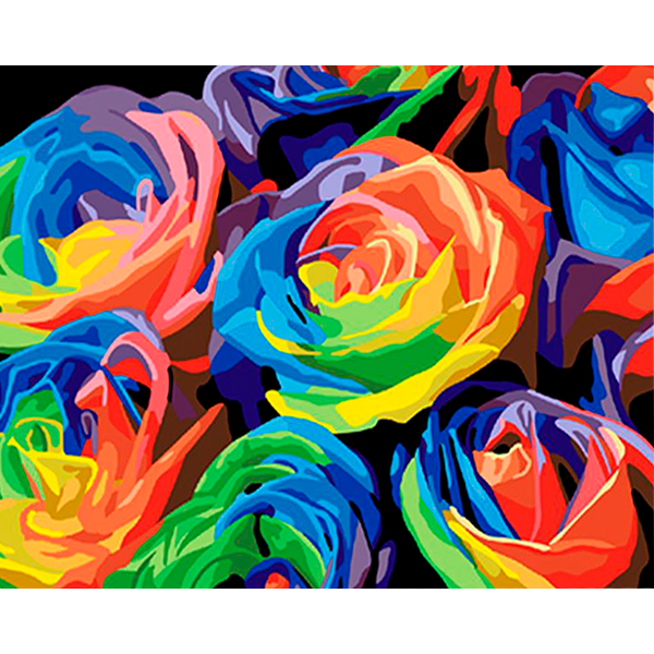 Colorful roses-- 40*50cm Painting By Numbers UK