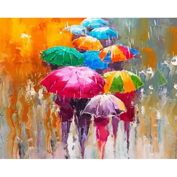 Colorful umbrellas - 40*50cm Painting By Numbers UK