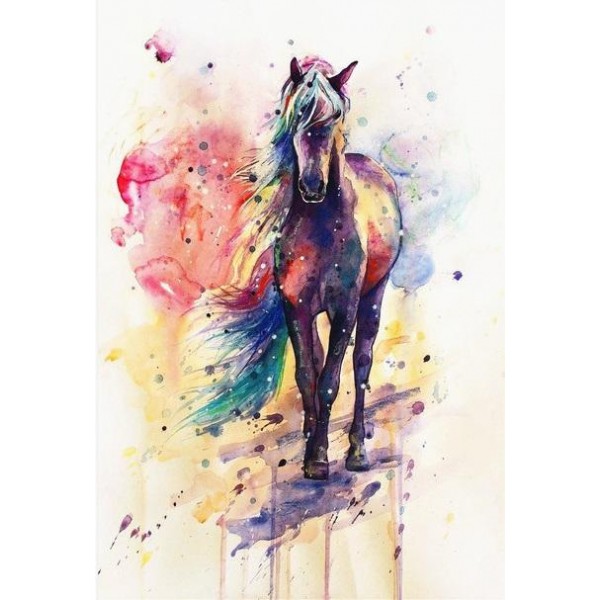 Colorful horse- 40*50cm Painting By Numbers UK