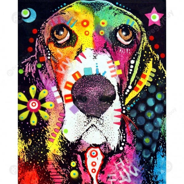 Colorful dog Painting By Numbers UK