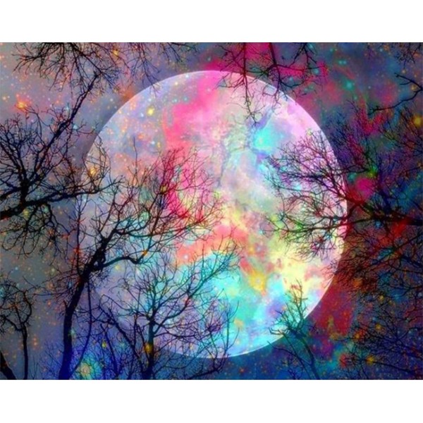 Colorful moon- 40*50cm Painting By Numbers UK