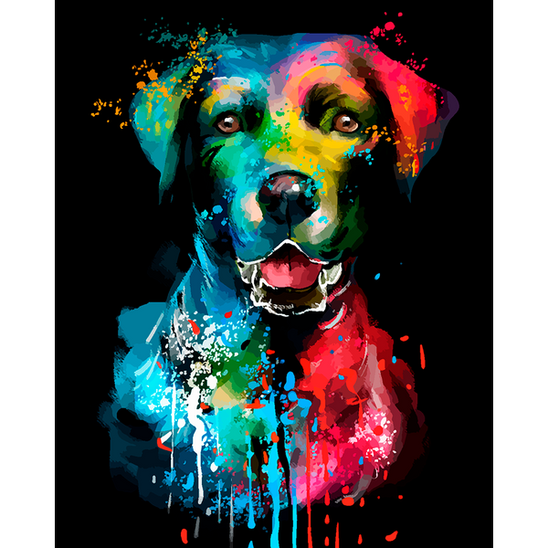 Colorful dog-- 40*50cm Painting By Numbers UK
