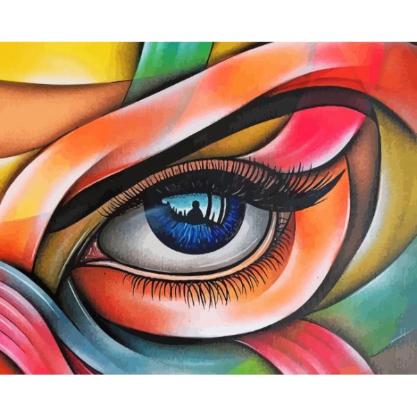 Colorful eyes - 40*50cm Painting By Numbers UK