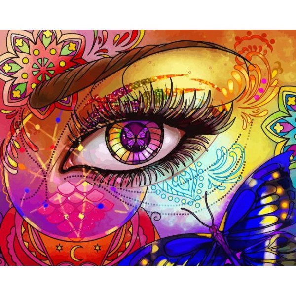 Colorful eyes - 40*50cm Painting By Numbers UK