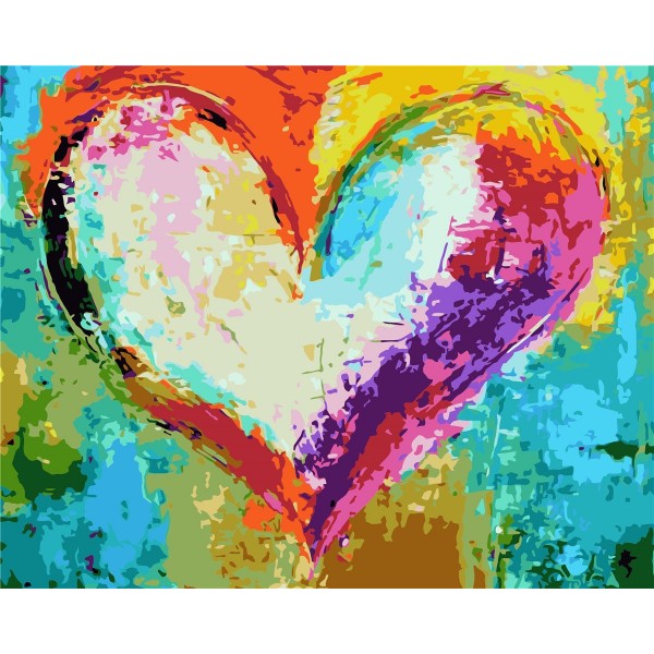 Colored heart Painting By Numbers UK