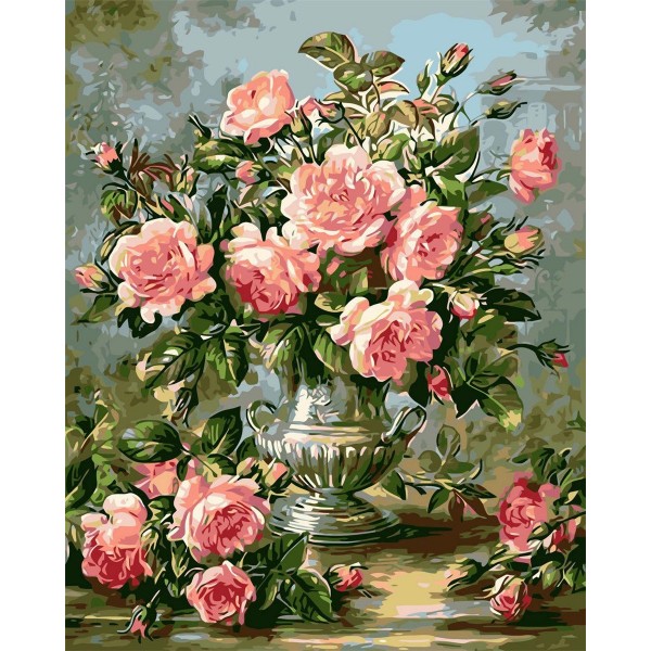 Flowers on vase Painting By Numbers UK