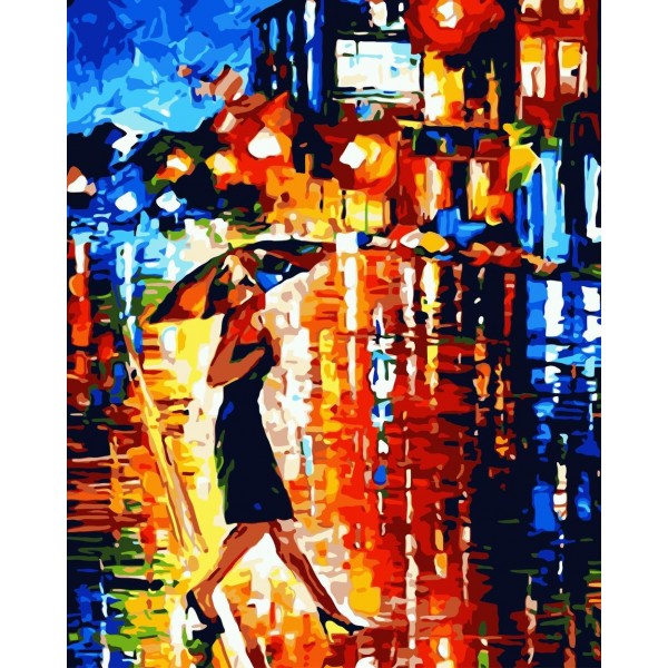 Woman holding an umbrella (40X50cm) Painting By Numbers UK