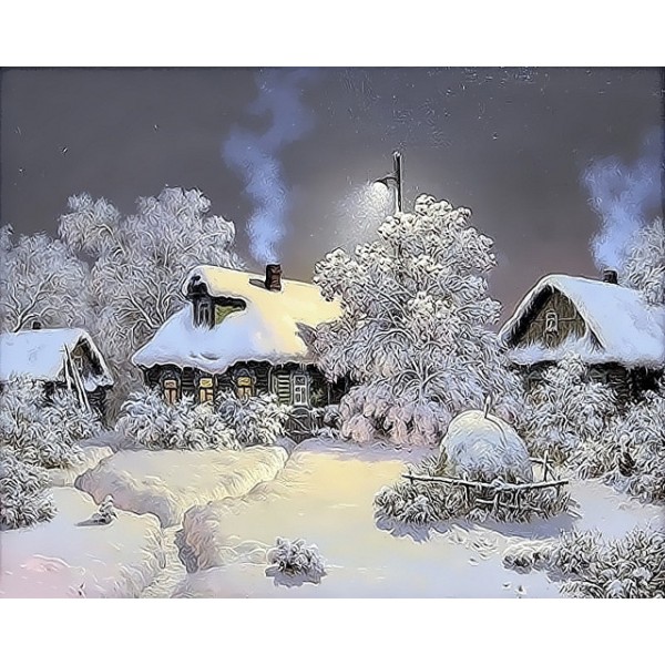 Snow scene- 40*50cm Painting By Numbers UK