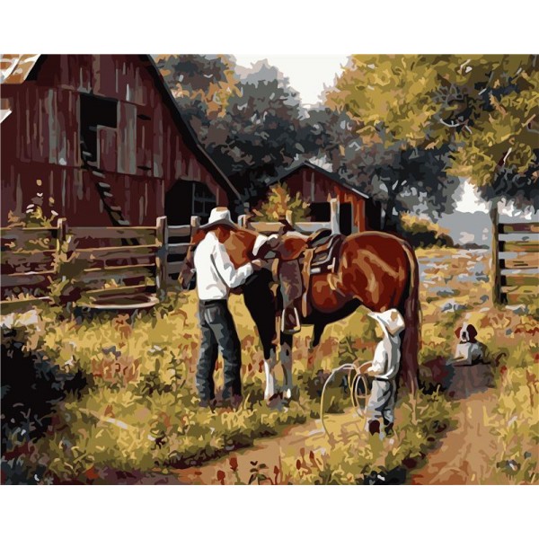Horse in the farm Painting By Numbers UK