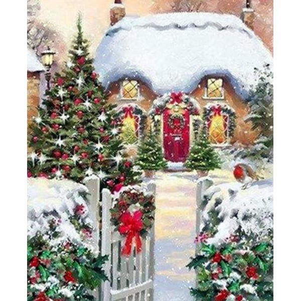 Christmas house- 40*50cm Painting By Numbers UK