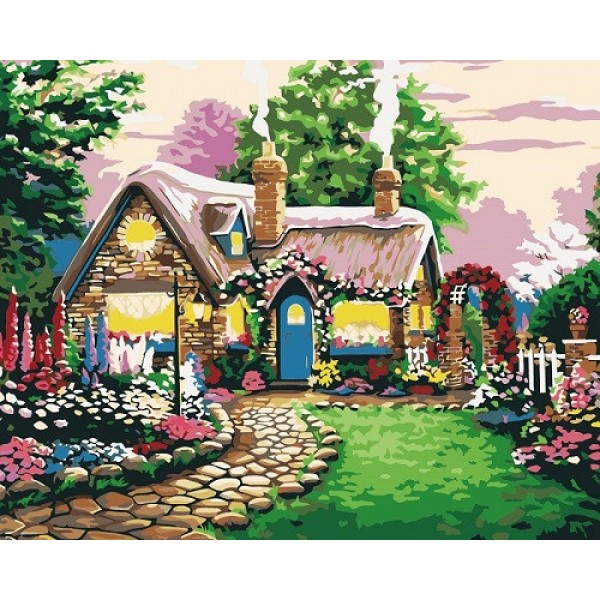 Garden cottage- 40*50cm Painting By Numbers UK