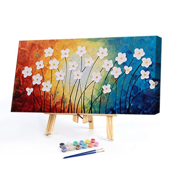 DIY Painting By Numbers-Beautiful Little White Flower-40*80cm Painting By Numbers UK