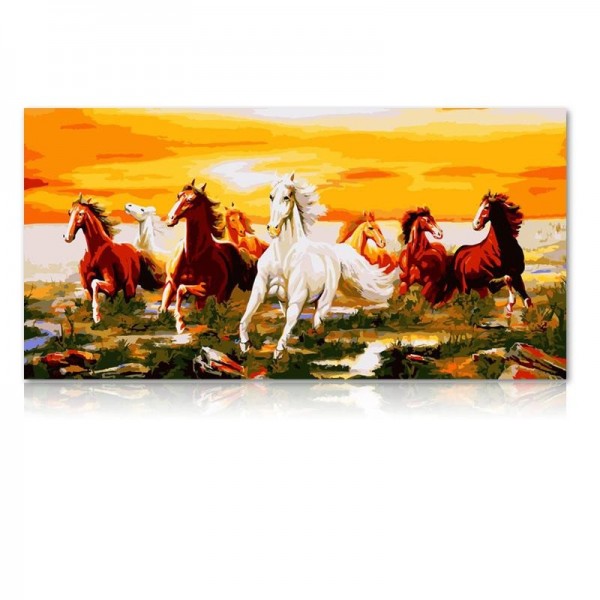 DIY Painting By Numbers-Horses-40*80cm Painting By Numbers UK