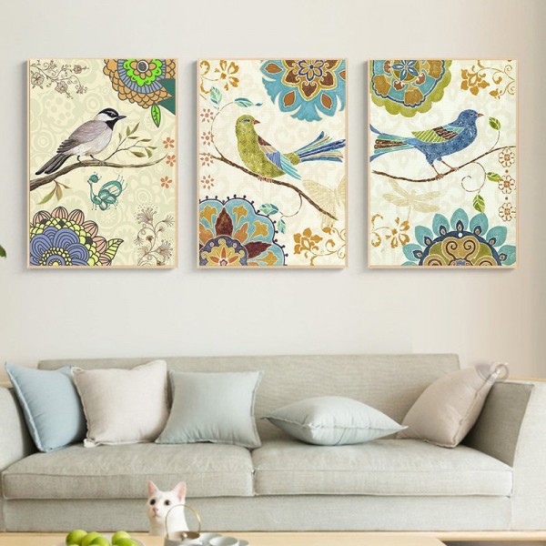Birds- 40*50cm (3PCS) Painting By Numbers UK
