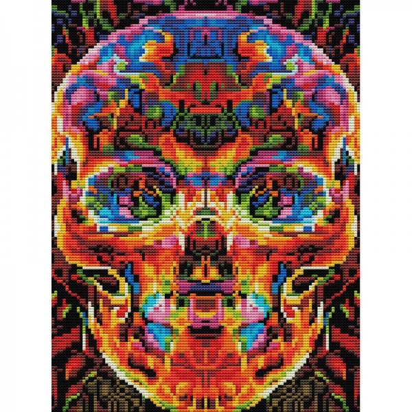 11ct Full cross stitch | skull（30x40cm） Painting By Numbers UK