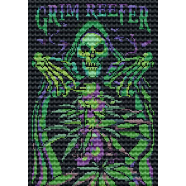 14ct Full cross stitch | Skeleton（30x40cm） Painting By Numbers UK