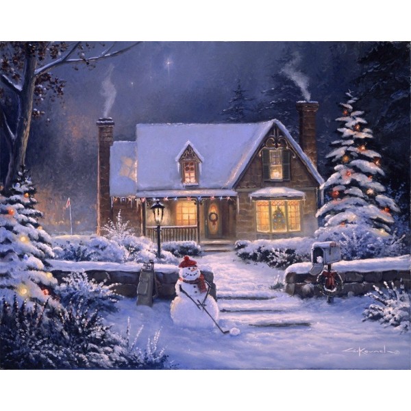 Christmas snowman playing snowball Painting By Numbers UK