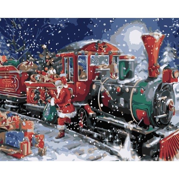 Christmas train Painting By Numbers UK
