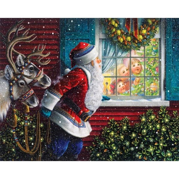 Santa Claus and cute kids Painting By Numbers UK