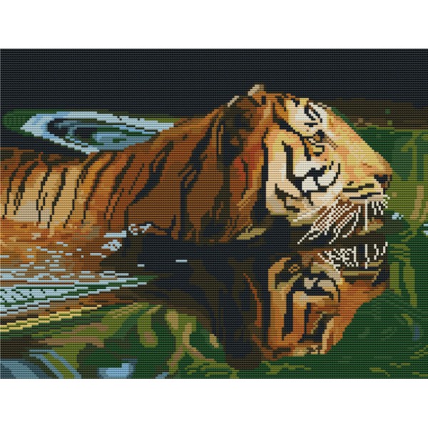 11ct cross stitch | Tiger（40x50cm） Painting By Numbers UK