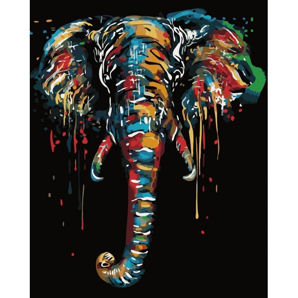  Animal Elephant Head Painting By Numbers UK