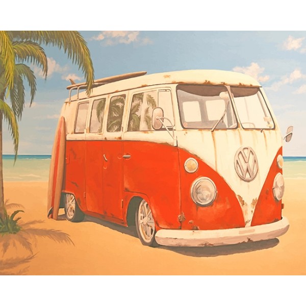 Vintage VW Bus (40X50cm) Painting By Numbers UK