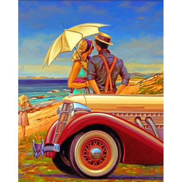 Aesthetic Vintage Couple  (40X50cm) Painting By Numbers UK