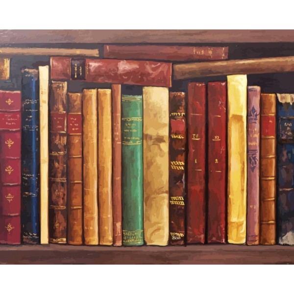 Old Books  (40X50cm) Painting By Numbers UK