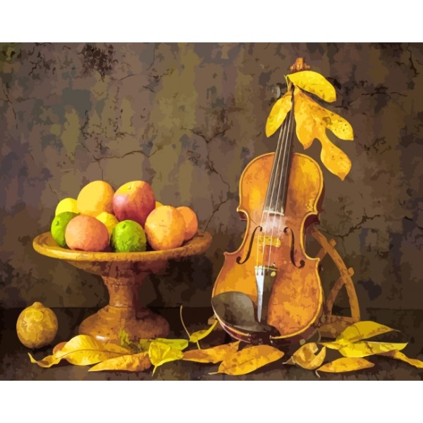 Violin And Fruits (40X50cm) Painting By Numbers UK