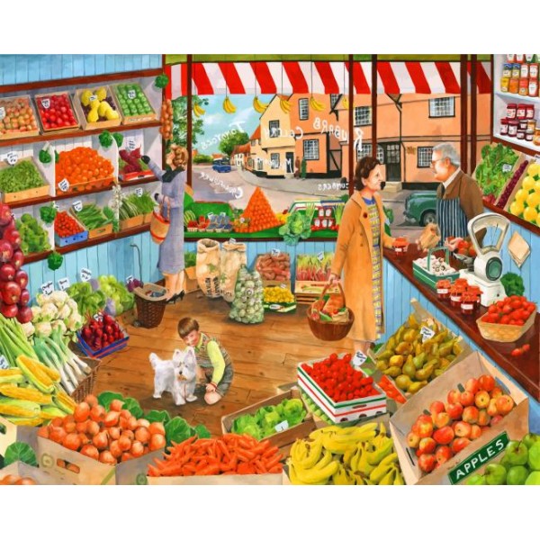 Green Grocery Shop (40X50cm) Painting By Numbers UK