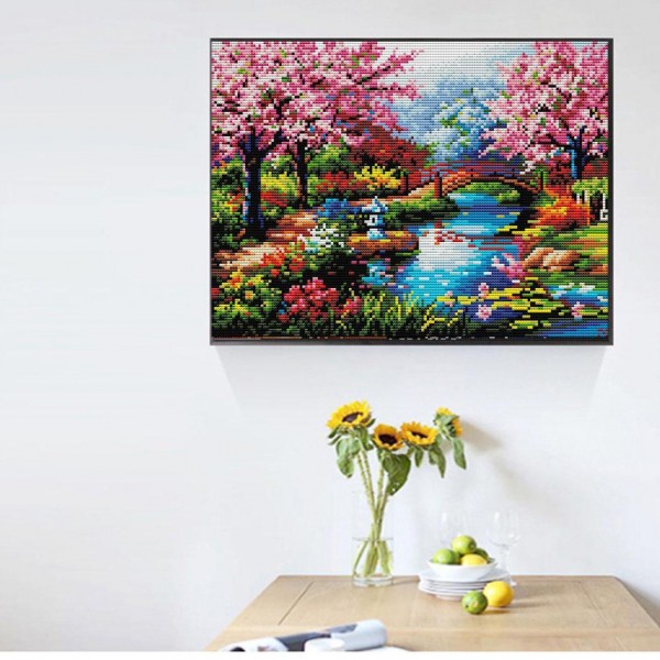 11ct Full cross stitch | garden（30x40cm） Painting By Numbers UK