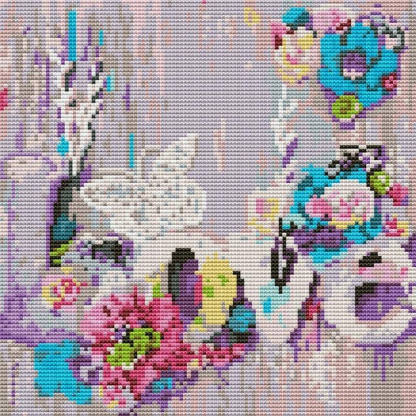 11ct Full cross stitch | Love（30x30cm） Painting By Numbers UK
