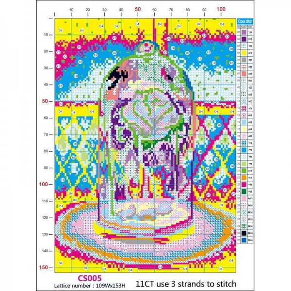 11ct Full cross stitch | rose（30x40cm） Painting By Numbers UK