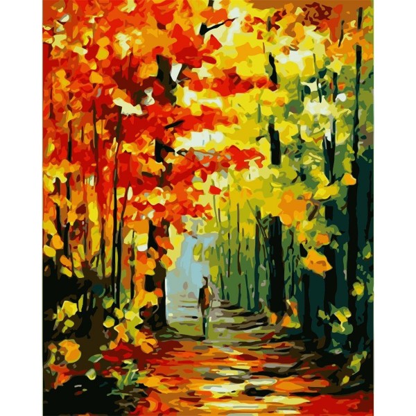Abstract a person deep in the forest Painting By Numbers UK