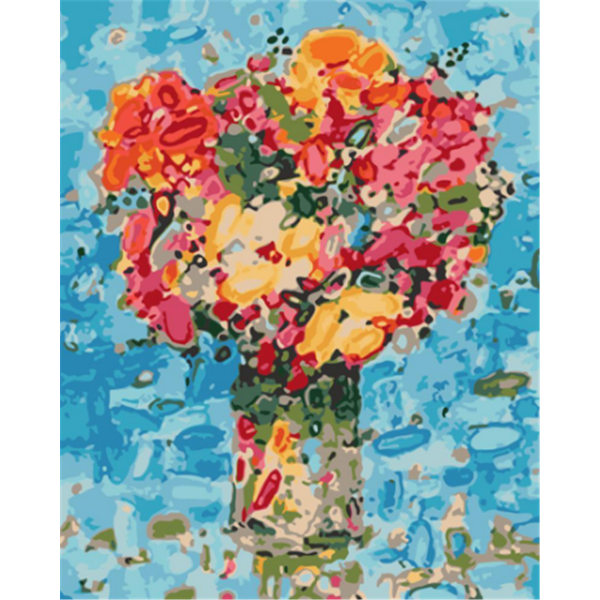 Colored abstract flower Painting By Numbers UK