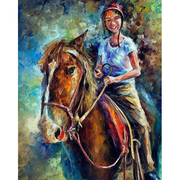 Abstract painting | horse riding (40X50cm) Painting By Numbers UK
