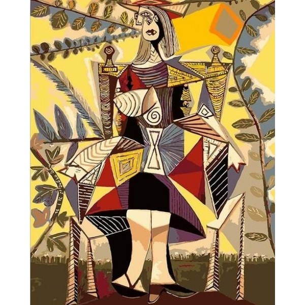 Woman Sitting In A Garden Pablo Picasso (40X50cm) Painting By Numbers UK
