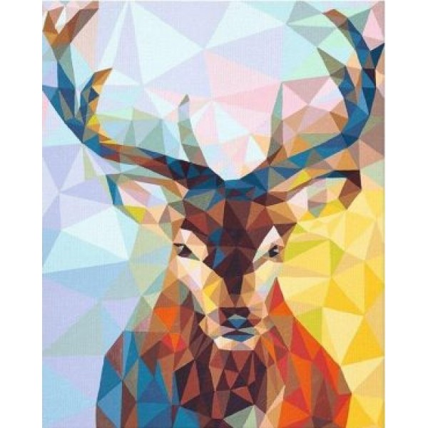 Geometric Colorful Deer (40X50cm) Painting By Numbers UK